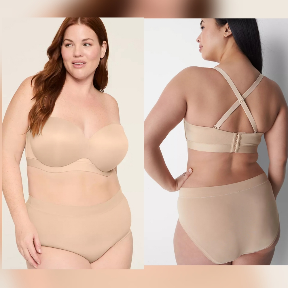NWT Cacique Comfort Bliss Lightly Lined‎ Multi-Way Strapless Bra ~ 46F